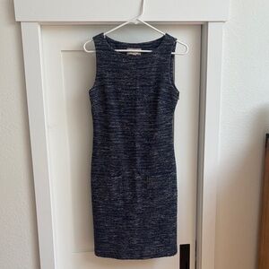 Banana Republic Navy Textured Midi Dress